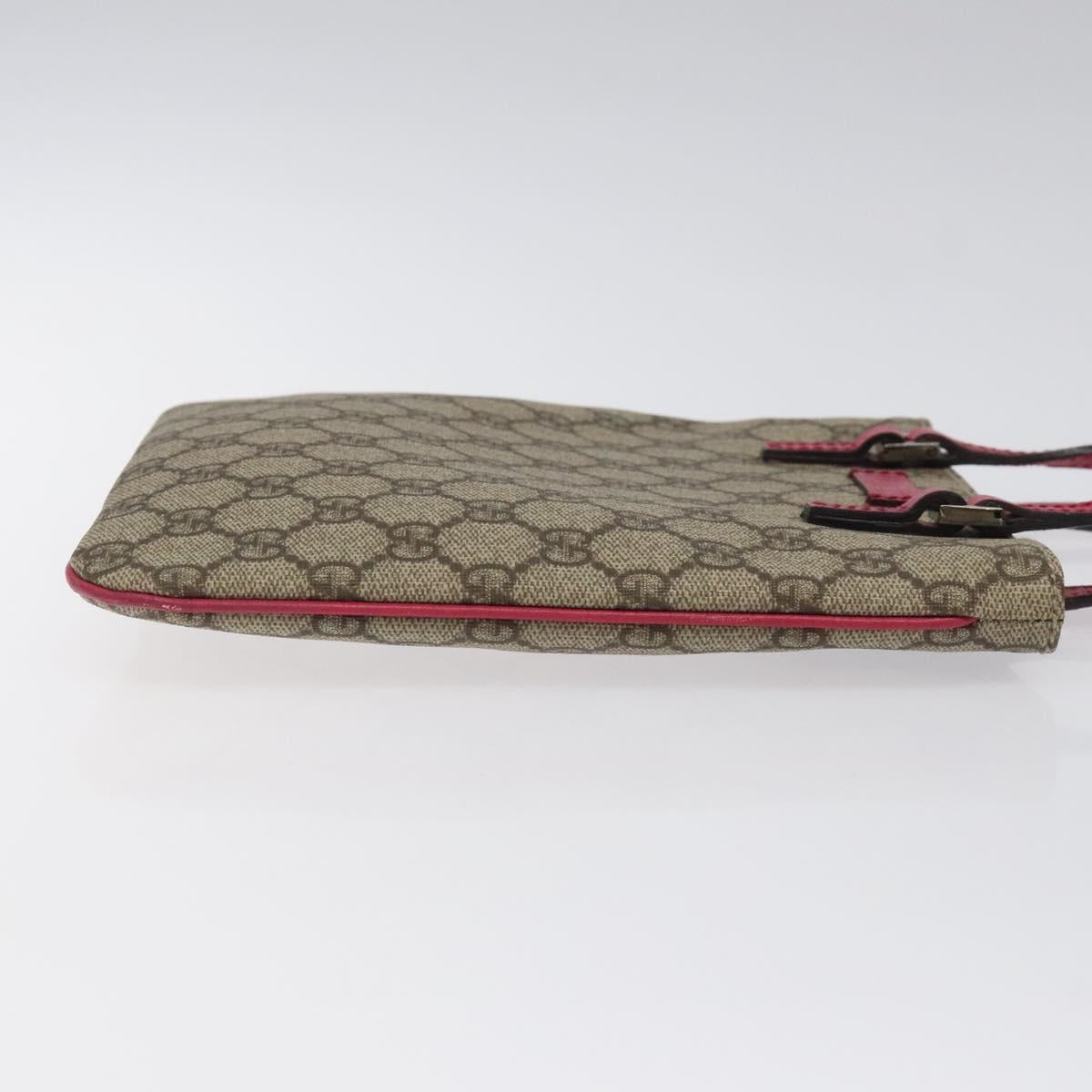 GUCCI GG Supreme Mini Hand Bag PVC Leather Beige 114600 Auth 119443
