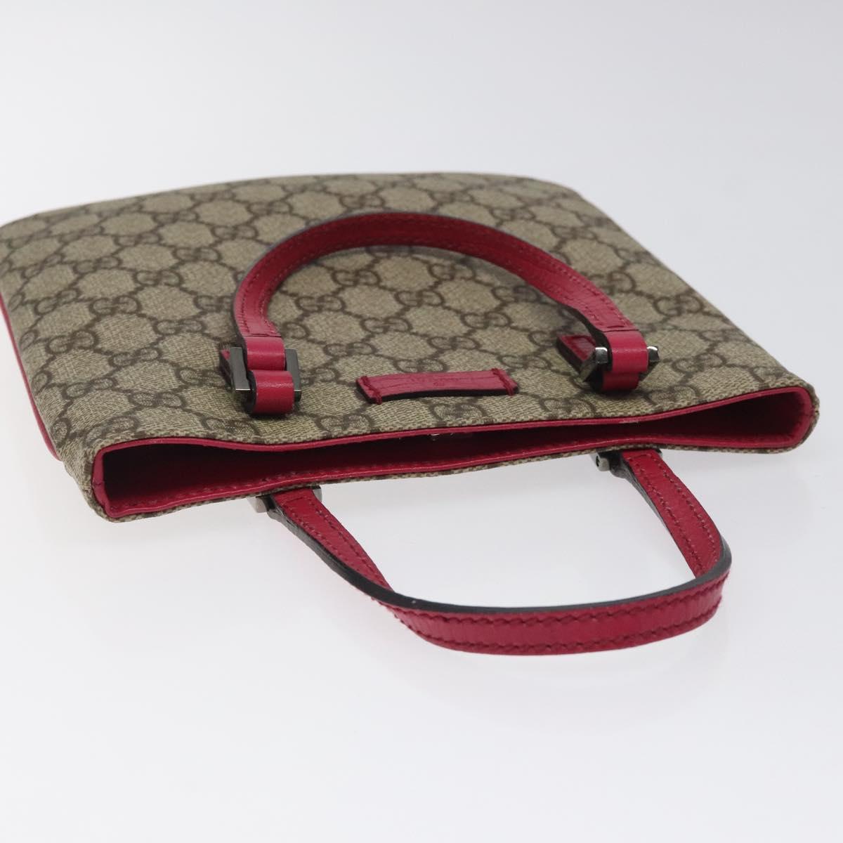 GUCCI GG Supreme Mini Hand Bag PVC Leather Beige 114600 Auth 119443