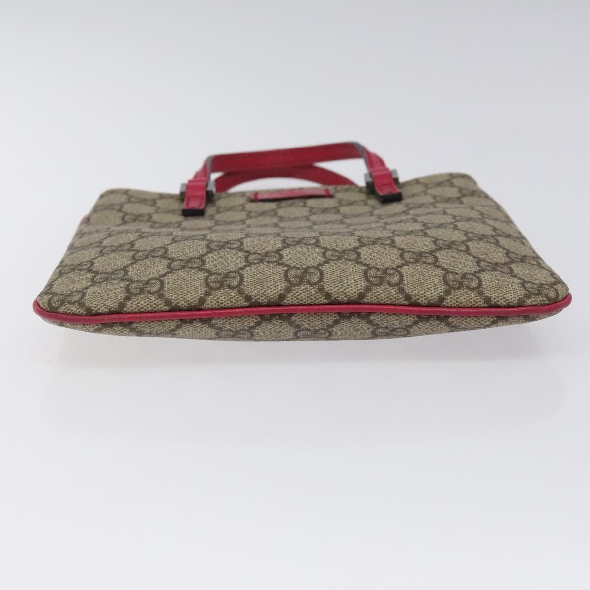 GUCCI GG Supreme Mini Hand Bag PVC Leather Beige 114600 Auth 119443