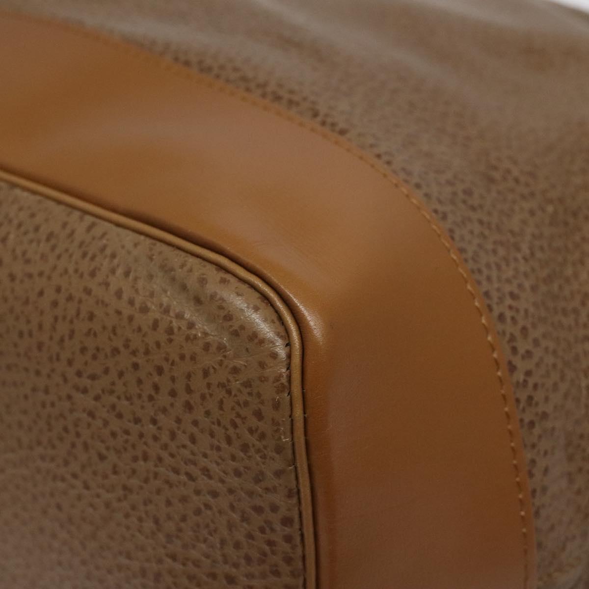 Christian Dior Shoulder Bag Leather Brown Gold Auth 119452