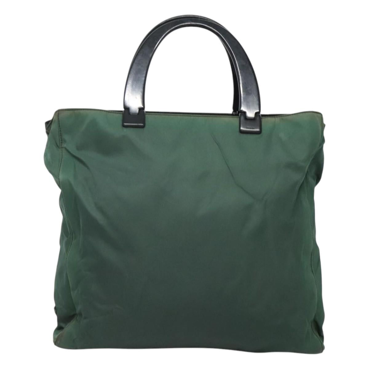 PRADA Hand Bag Nylon Khaki Auth 119457