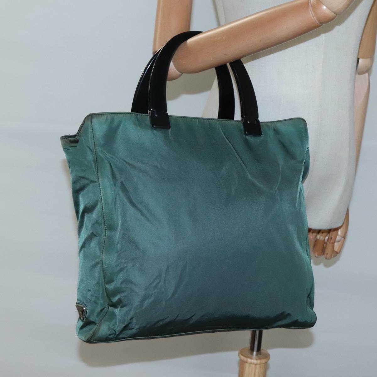 PRADA Hand Bag Nylon Khaki Auth 119457