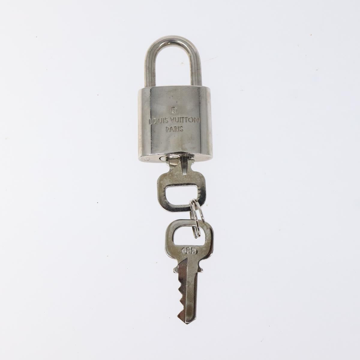 LOUIS VUITTON Padlock metal Silver LV Auth 119484