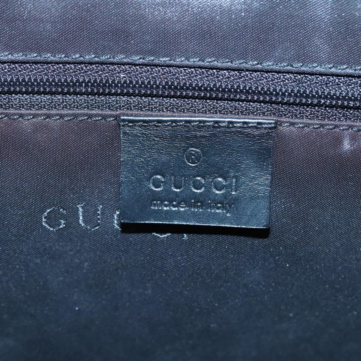 GUCCI GG Canvas Jackie Hand Bag Black Silver 002 1064 Auth 119485