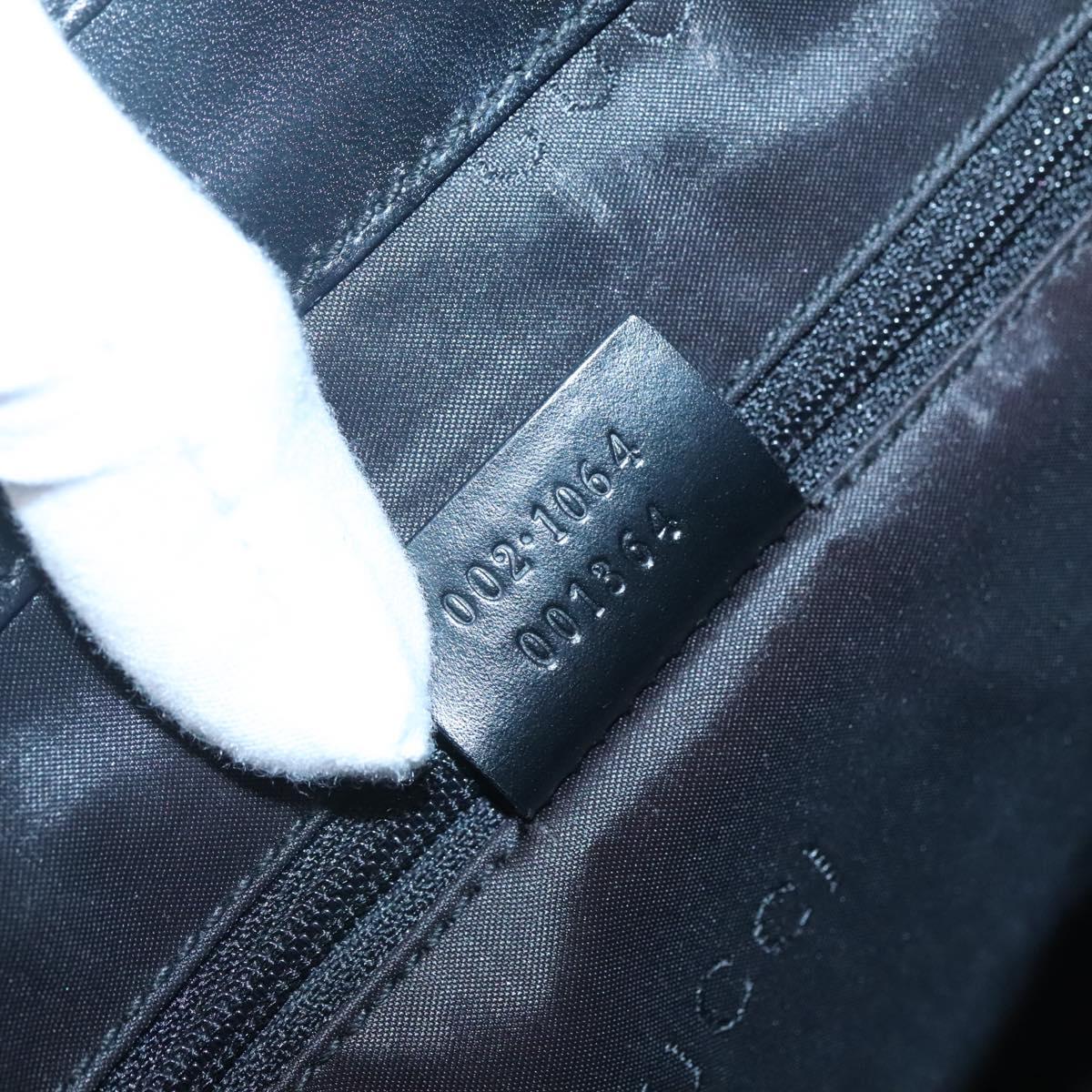 GUCCI GG Canvas Jackie Hand Bag Black Silver 002 1064 Auth 119485