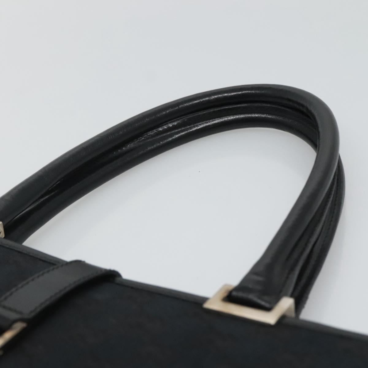 GUCCI GG Canvas Jackie Hand Bag Black Silver 002 1064 Auth 119485