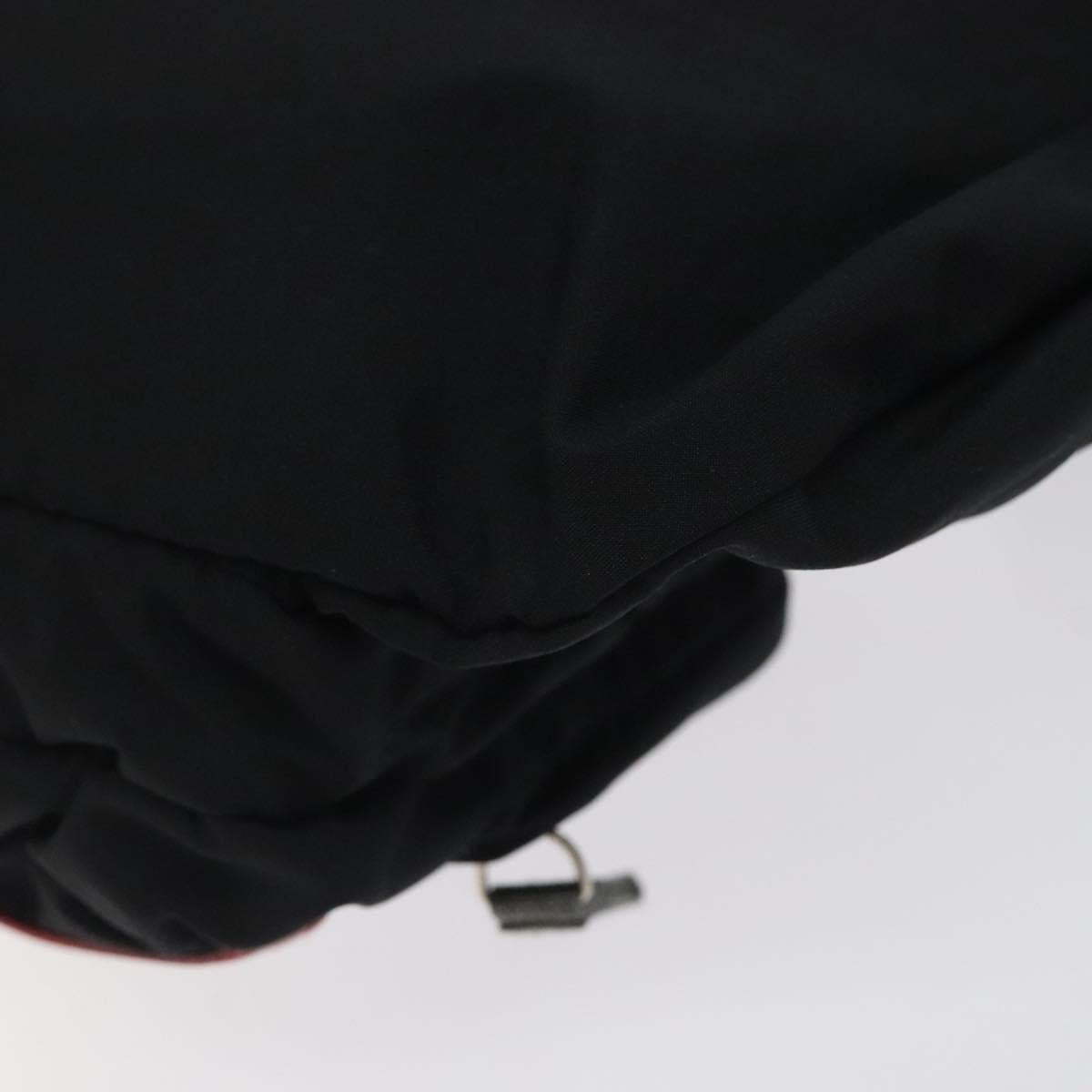 PRADA Sports Waist Bag Nylon Black Silver Auth 119506