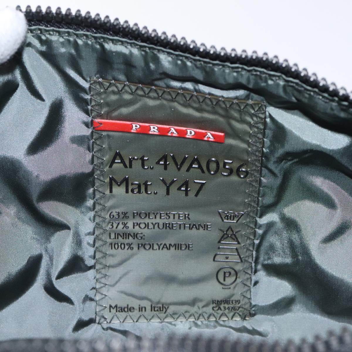 PRADA Sports Waist Bag Nylon Black Silver Auth 119506