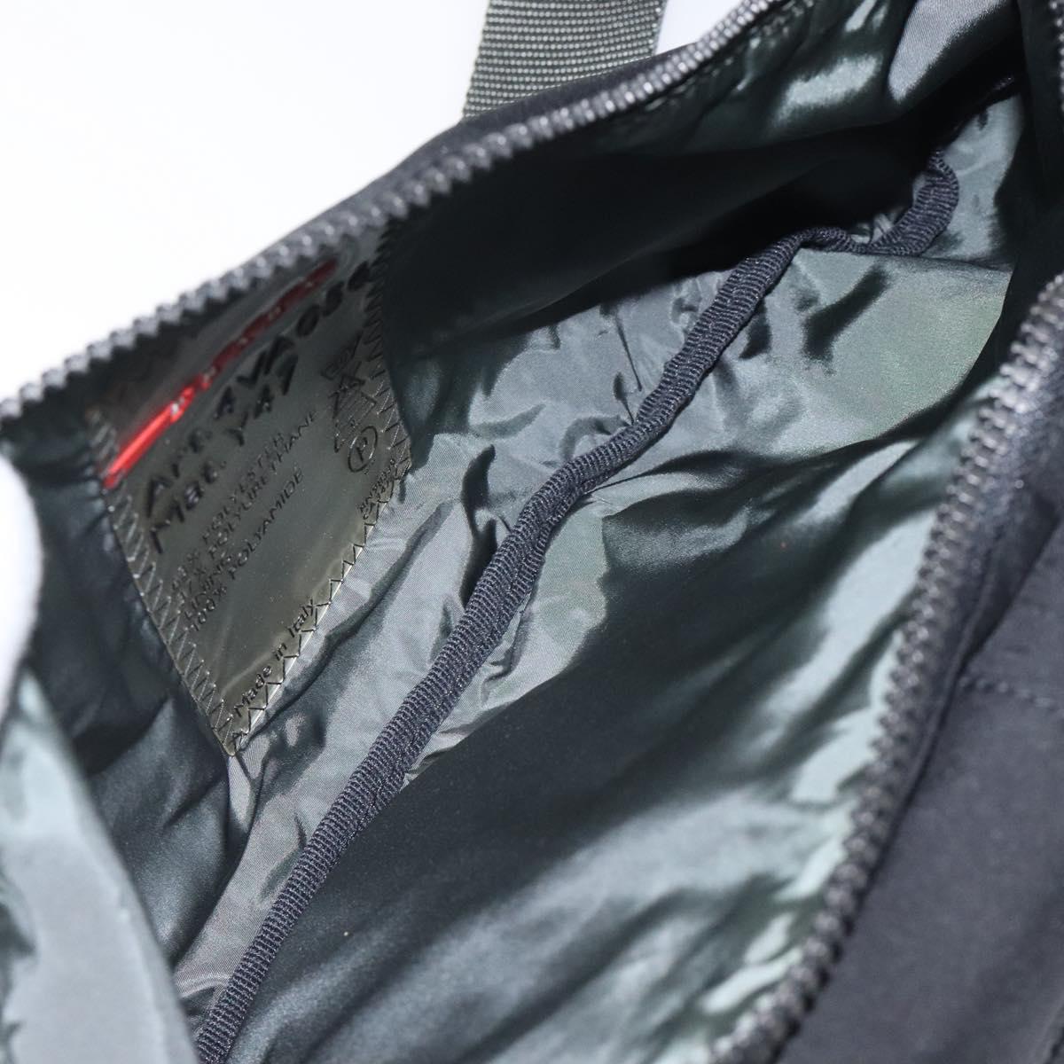 PRADA Sports Waist Bag Nylon Black Silver Auth 119506