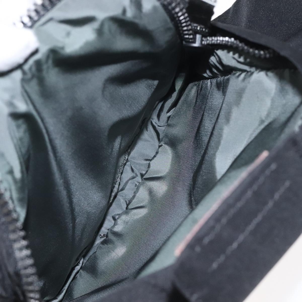 PRADA Sports Waist Bag Nylon Black Silver Auth 119506