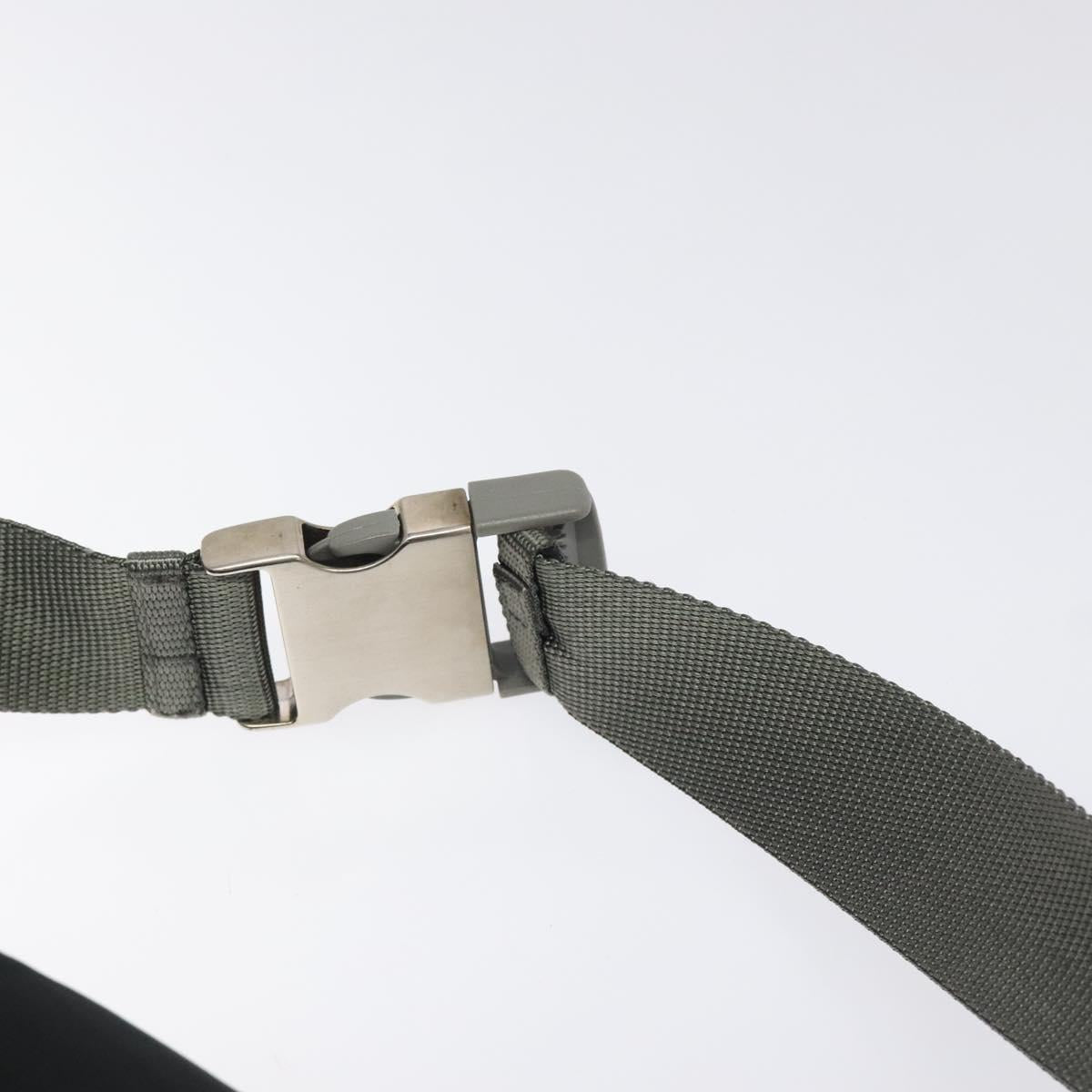 PRADA Sports Waist Bag Nylon Black Silver Auth 119506