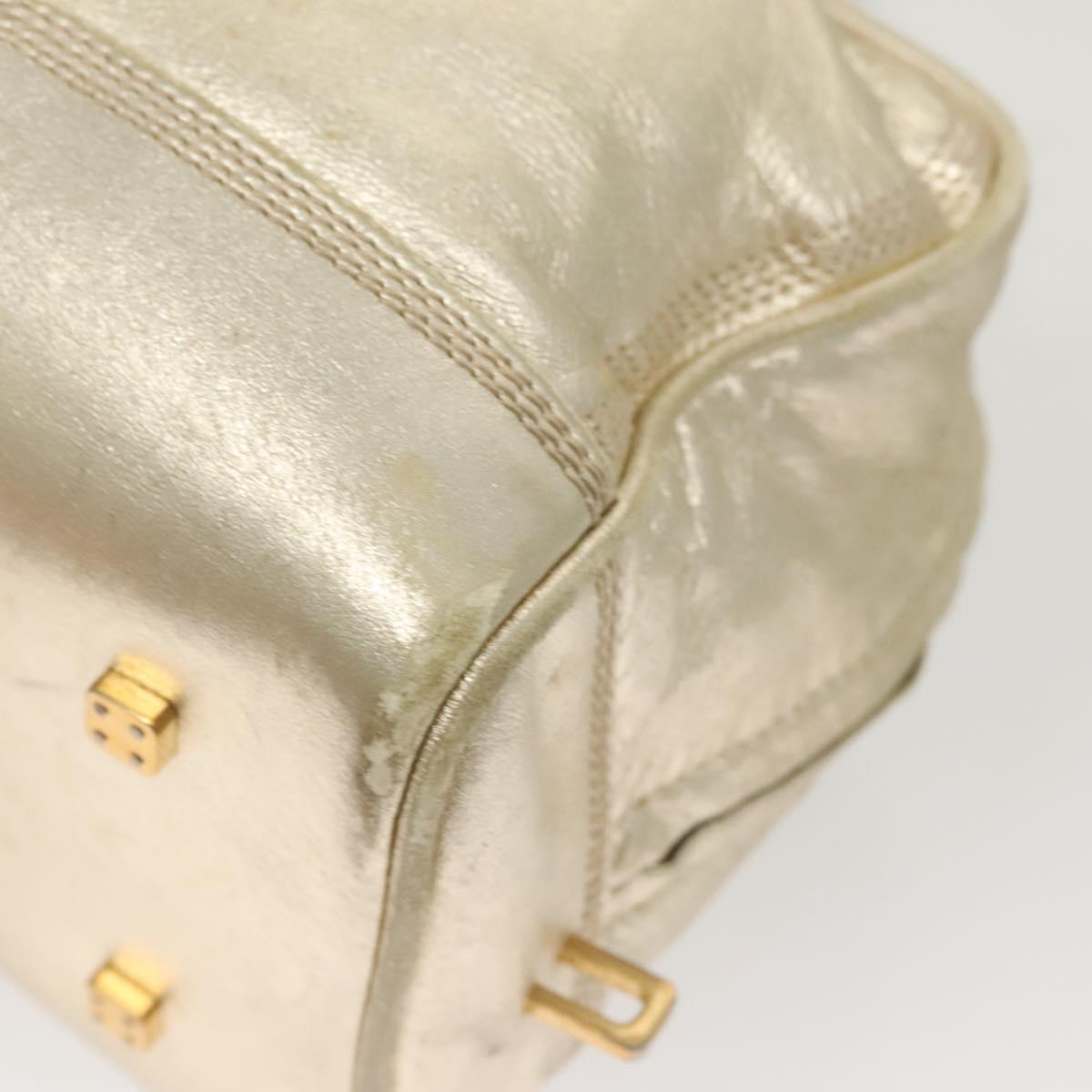 LOEWE Anagram Amazona 28 Hand Bag Leather Gold Auth 119534