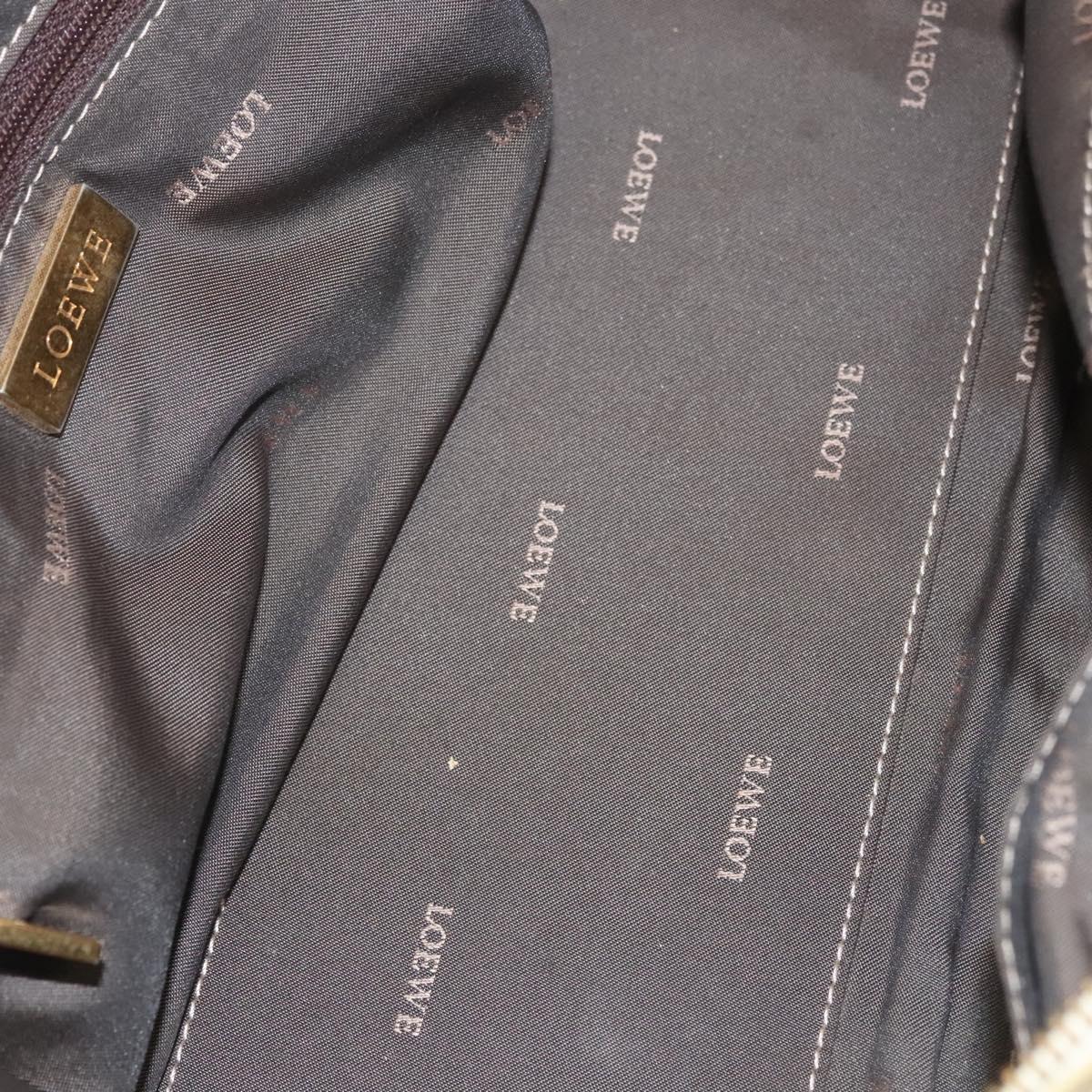 LOEWE Anagram Amazona 28 Hand Bag Leather Gold Auth 119534