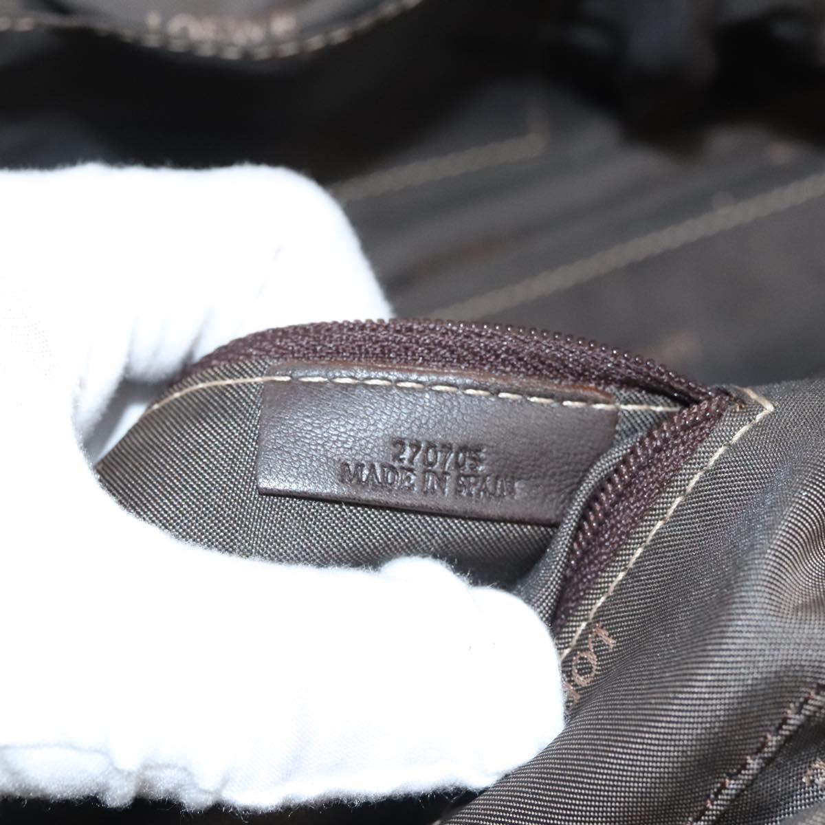 LOEWE Anagram Amazona 28 Hand Bag Leather Gold Auth 119534