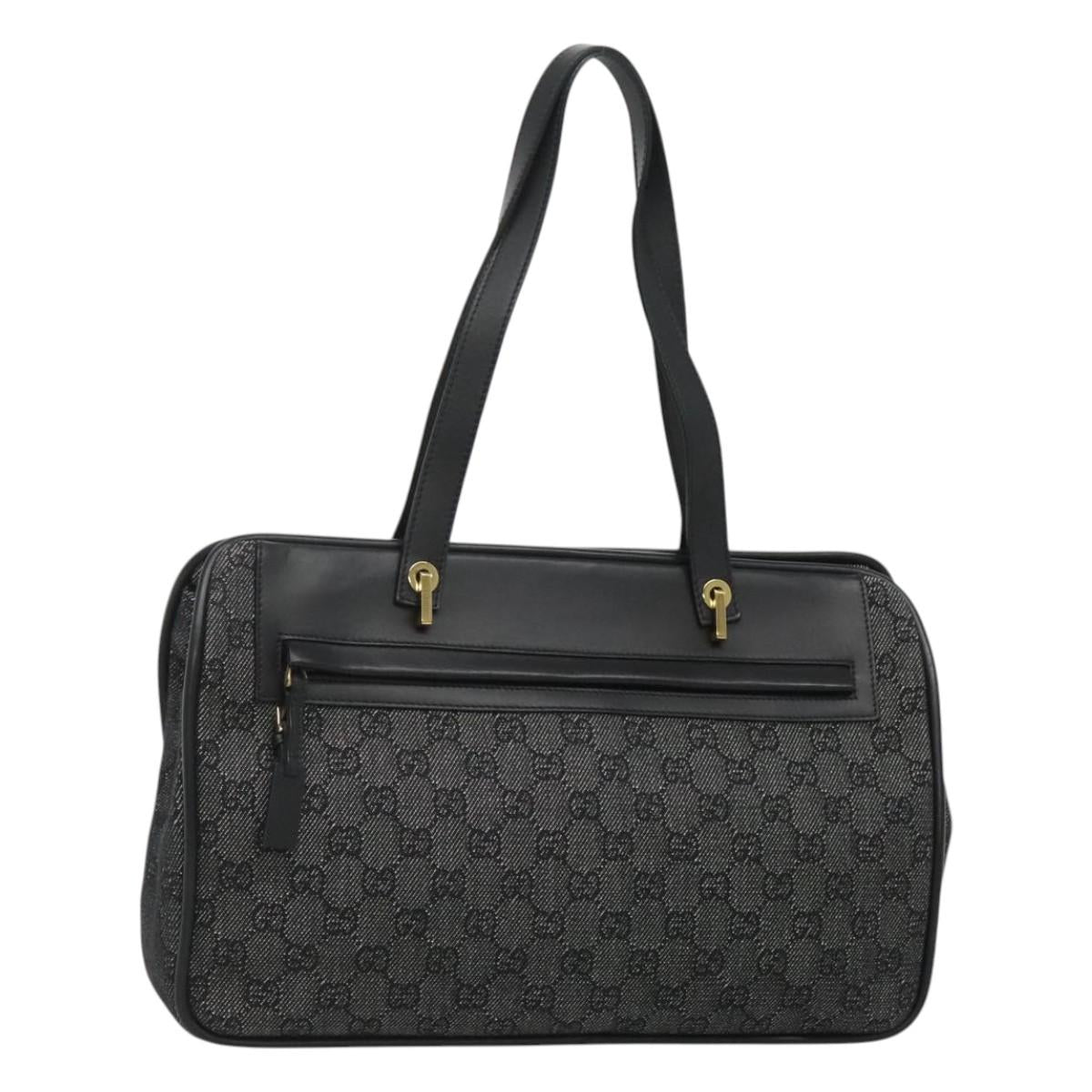 GUCCI GG Canvas Tote Bag Black Auth 119535