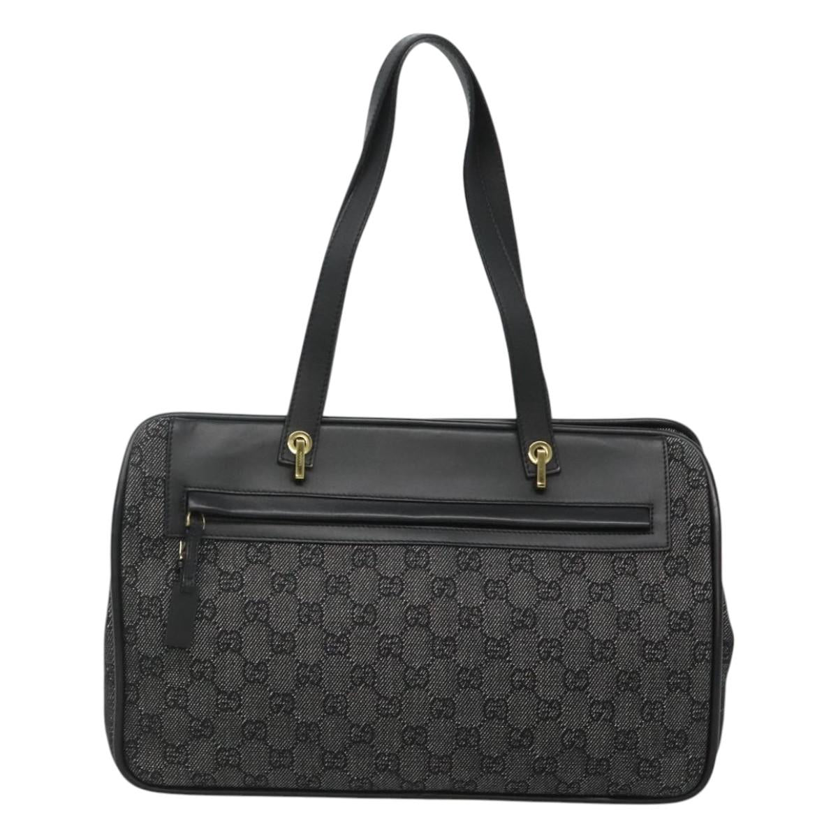 GUCCI GG Canvas Tote Bag Black Auth 119535