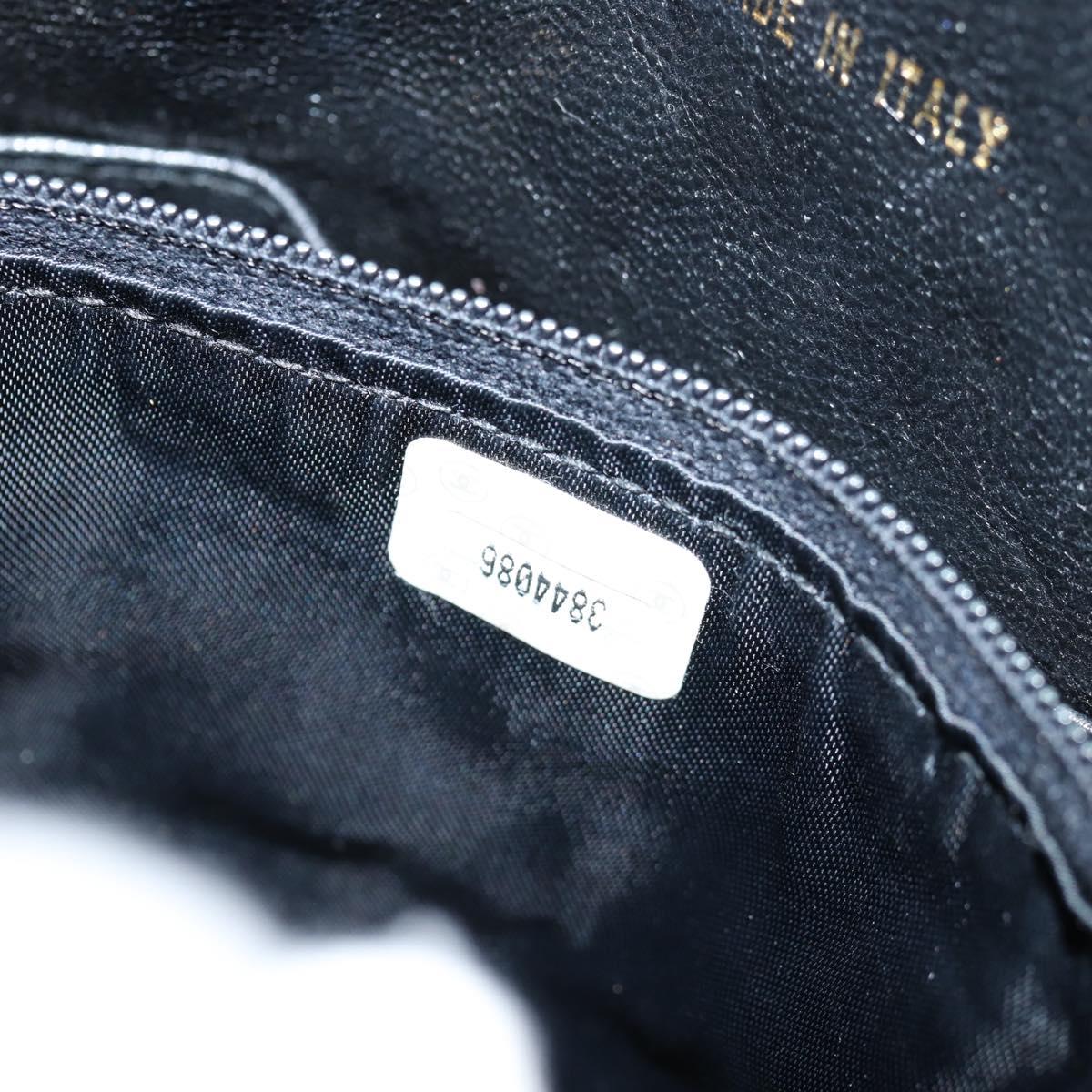 CHANEL Matelasse Chain Shoulder Bag Patent leather Black Gold CC Auth 119551