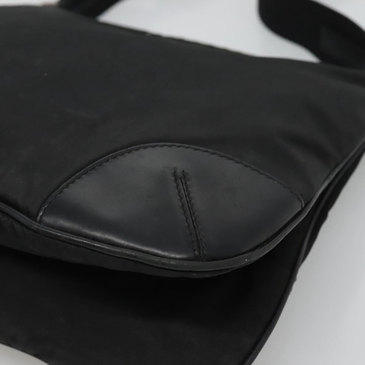 PRADA Shoulder Bag Nylon Black Auth 119572