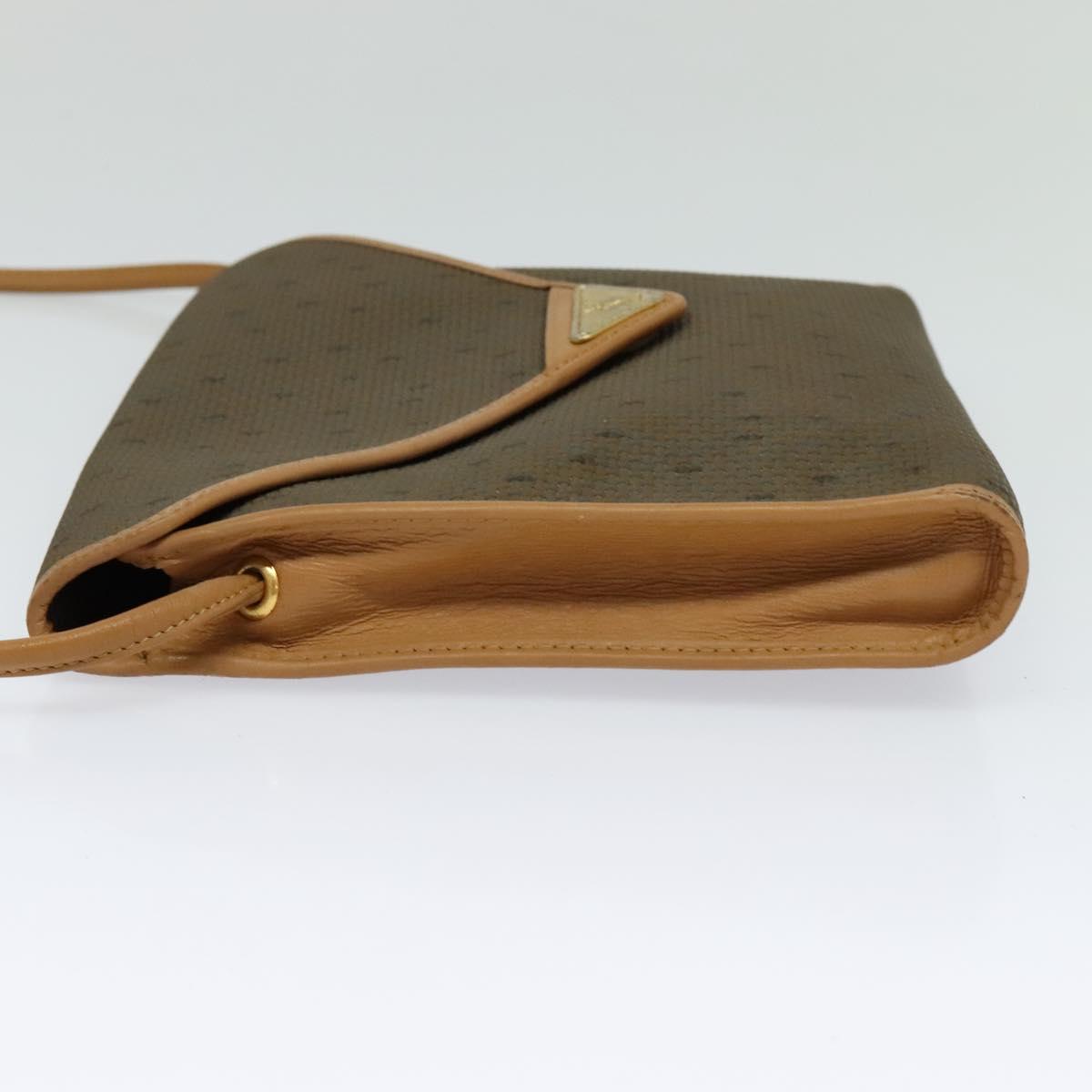 SAINT LAURENT Shoulder Bag PVC Leather Brown Gold Auth 119580