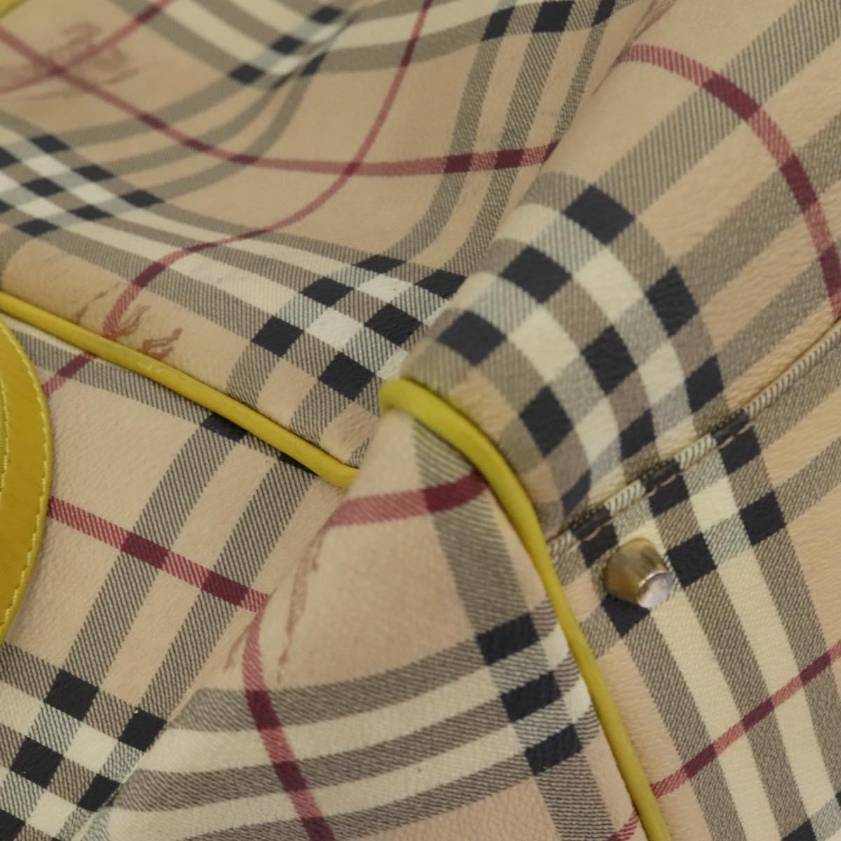 BURBERRY Nova Check Tote Bag PVC Beige Auth 119595