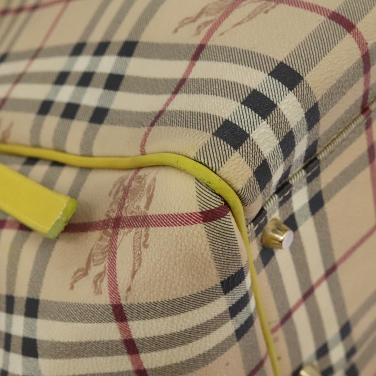 BURBERRY Nova Check Tote Bag PVC Beige Auth 119595