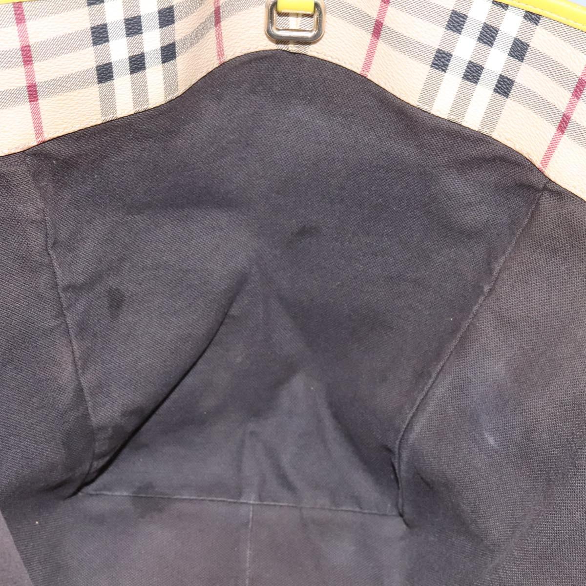 BURBERRY Nova Check Tote Bag PVC Beige Auth 119595