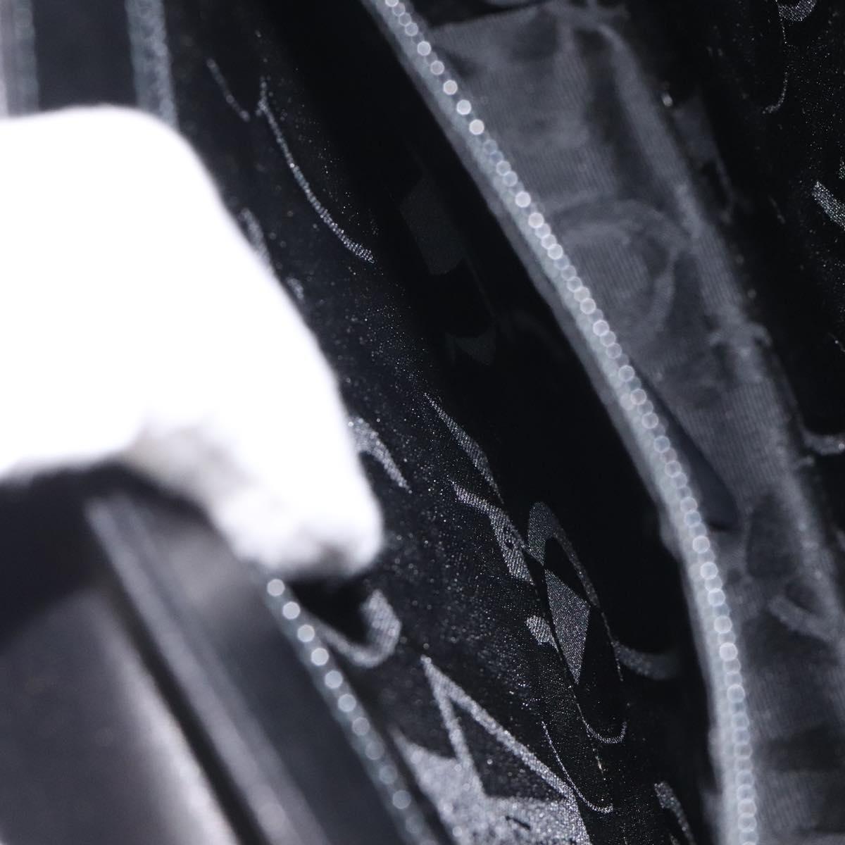 Salvatore Ferragamo Gancini Hand Bag Leather 2way Black Gold Auth 119596