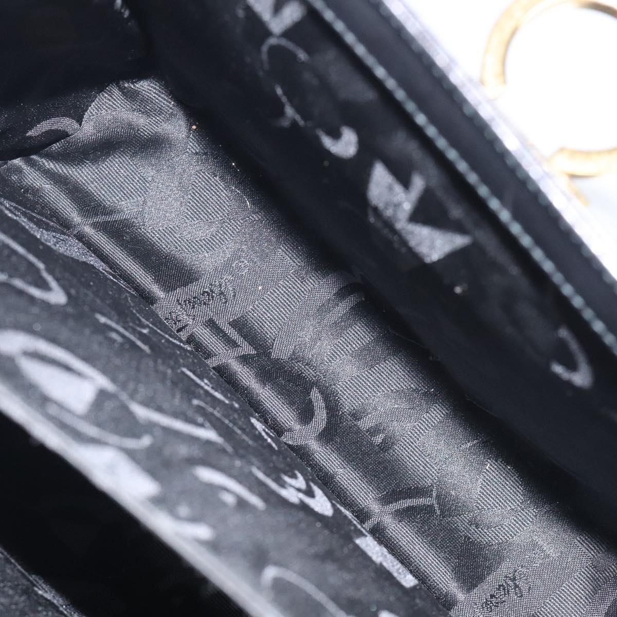 Salvatore Ferragamo Gancini Hand Bag Leather 2way Black Gold Auth 119596