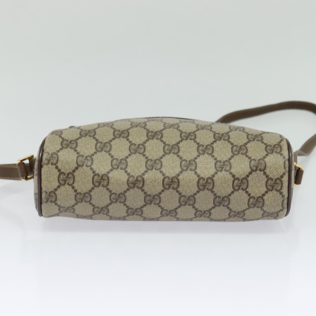 GUCCI GG Supreme Web Sherry Line Bag PVC Beige Gold 001 115 6655 Auth 119601