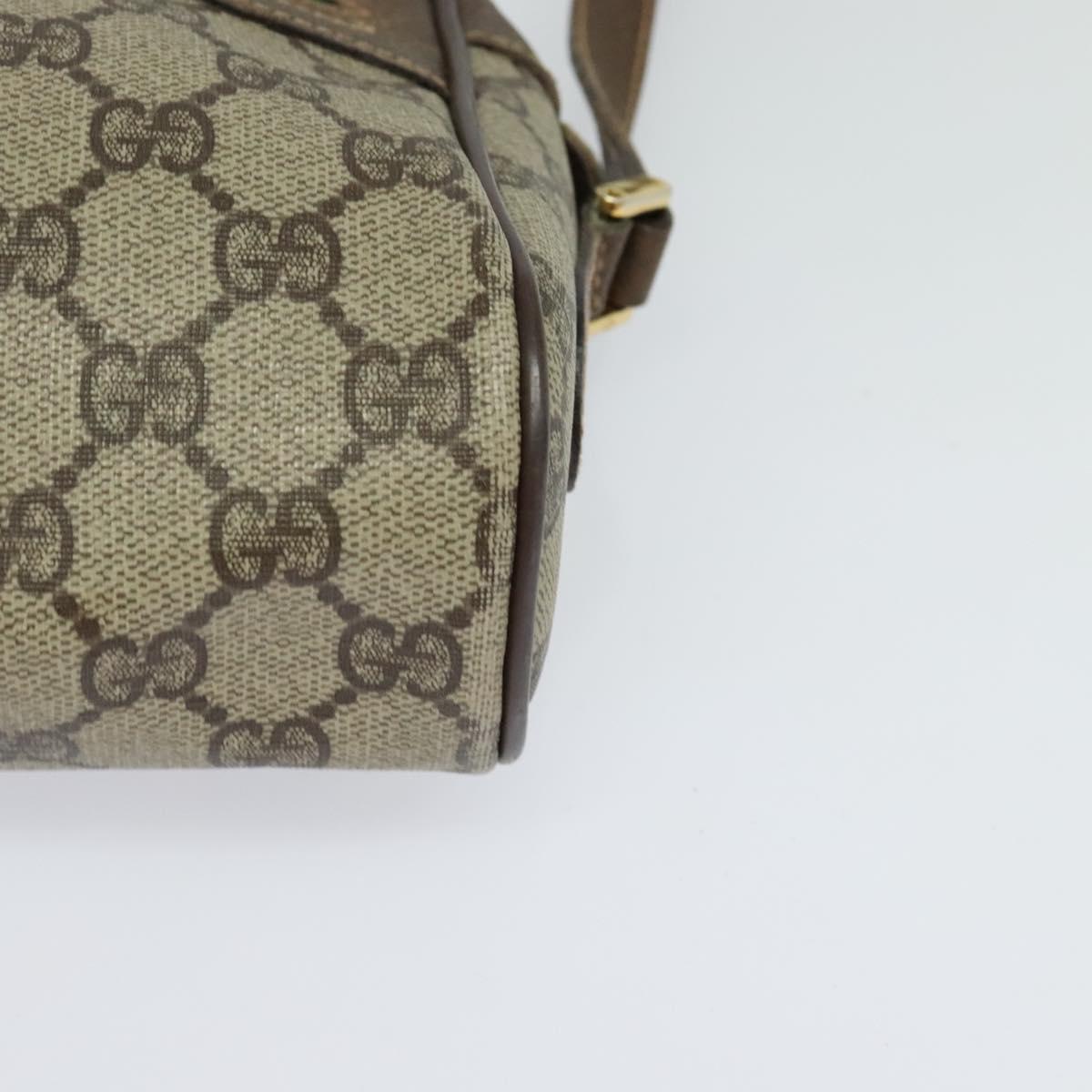 GUCCI GG Supreme Web Sherry Line Bag PVC Beige Gold 001 115 6655 Auth 119601