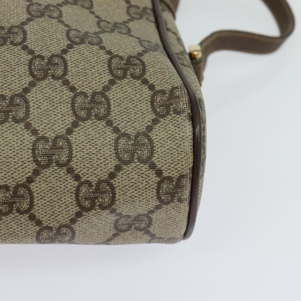 GUCCI GG Supreme Web Sherry Line Bag PVC Beige Gold 001 115 6655 Auth 119601