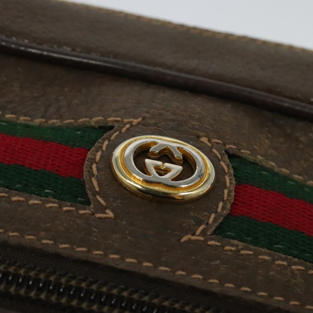 GUCCI GG Supreme Web Sherry Line Bag PVC Beige Gold 001 115 6655 Auth 119601