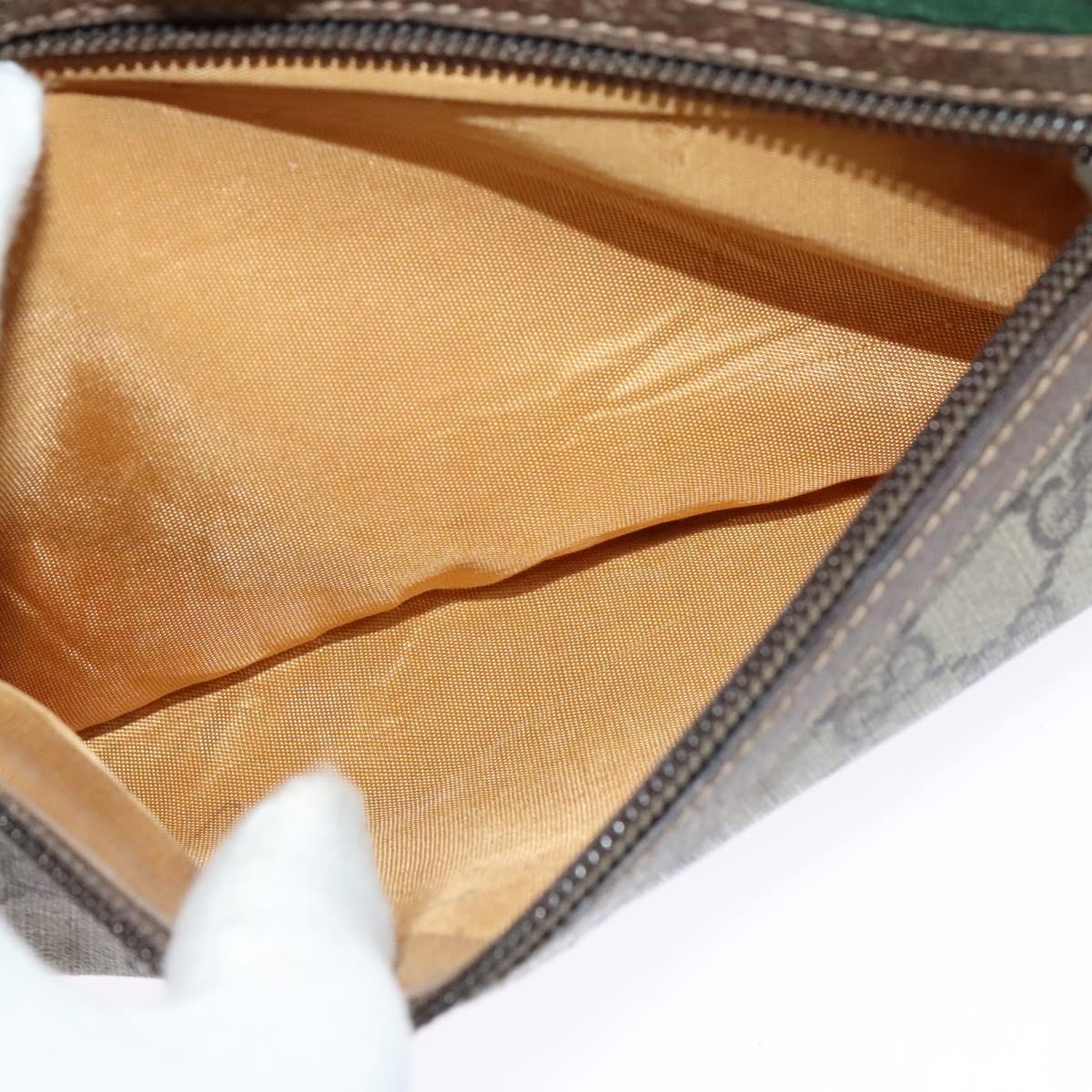 GUCCI GG Supreme Web Sherry Line Bag PVC Beige Gold 001 115 6655 Auth 119601