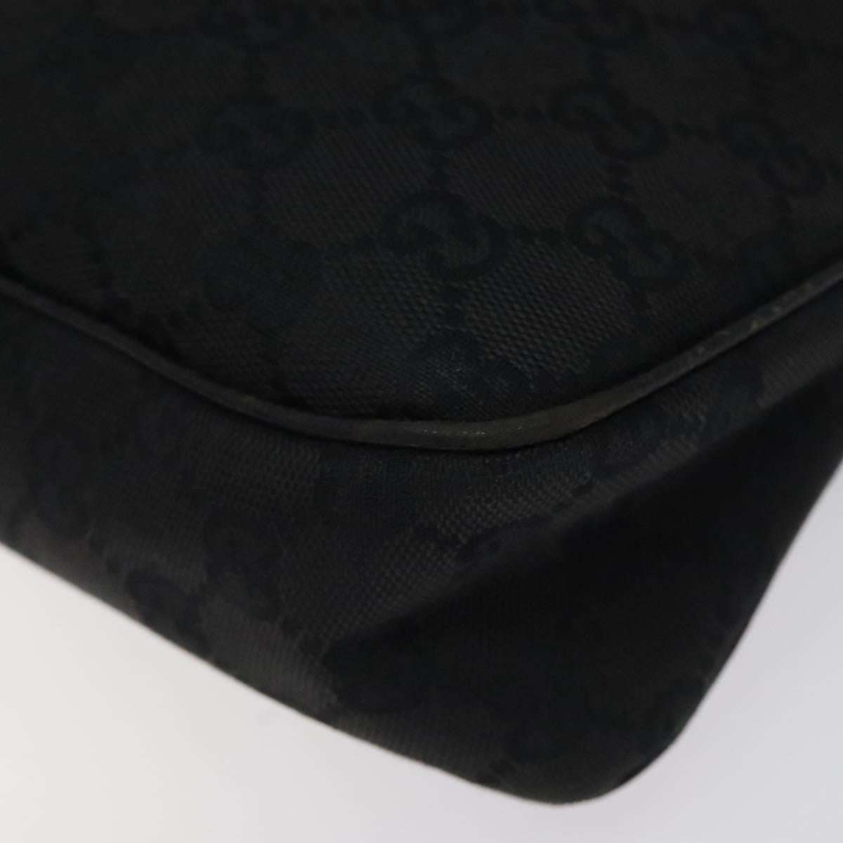 GUCCI GG Canvas Shoulder Bag Black 121023 Auth 119620