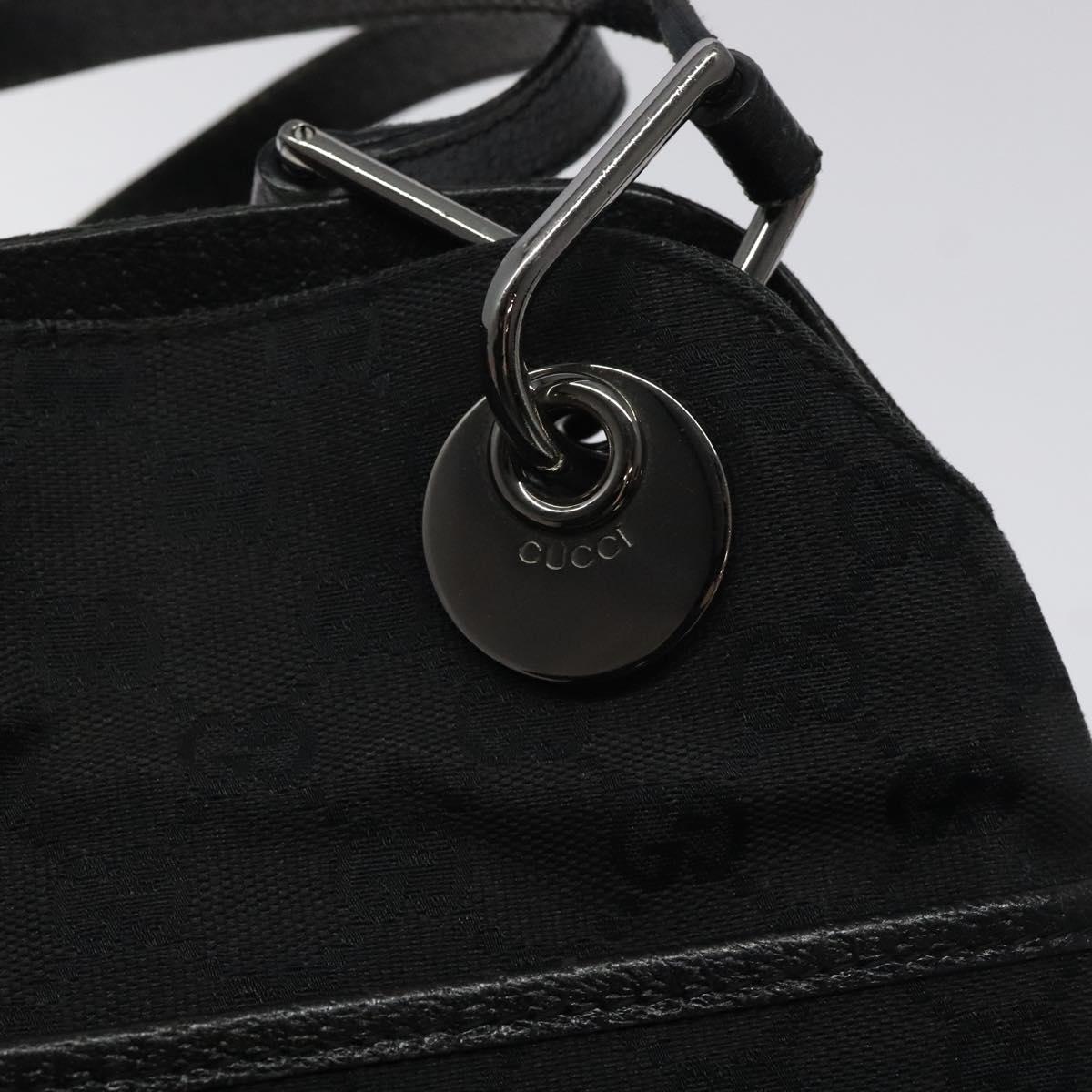 GUCCI GG Canvas Shoulder Bag Black 121023 Auth 119620