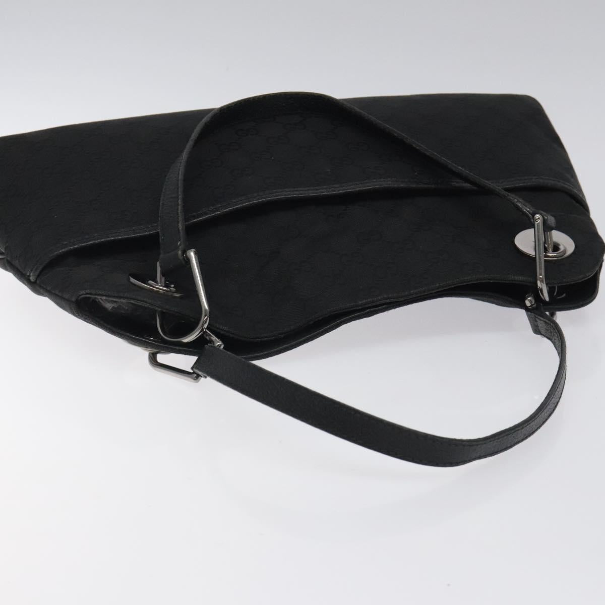 GUCCI GG Canvas Shoulder Bag Black 121023 Auth 119620