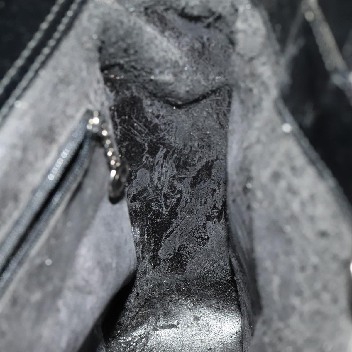 GUCCI Hand Bag Patent leather 2way Black Silver 000 1013 0504 Auth 119640