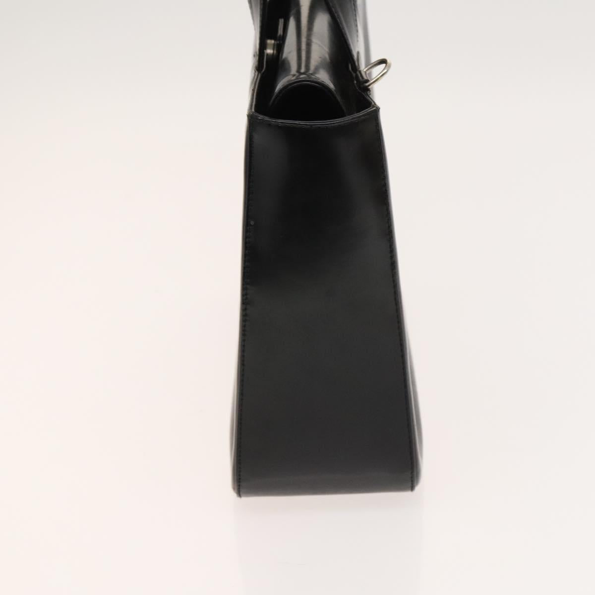 GUCCI Hand Bag Patent leather 2way Black Silver 000 1013 0504 Auth 119640