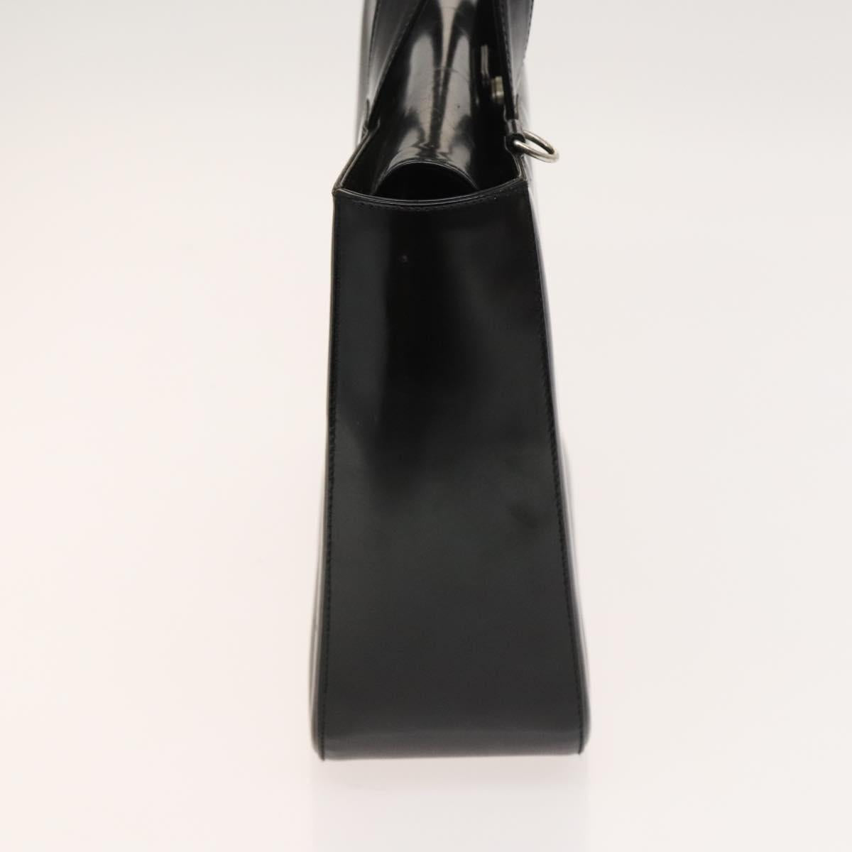 GUCCI Hand Bag Patent leather 2way Black Silver 000 1013 0504 Auth 119640