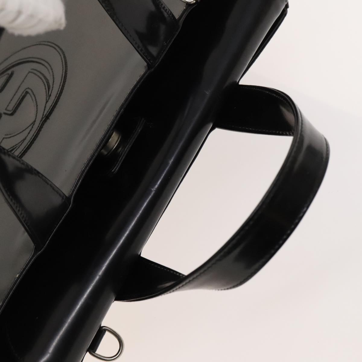 GUCCI Hand Bag Patent leather 2way Black Silver 000 1013 0504 Auth 119640