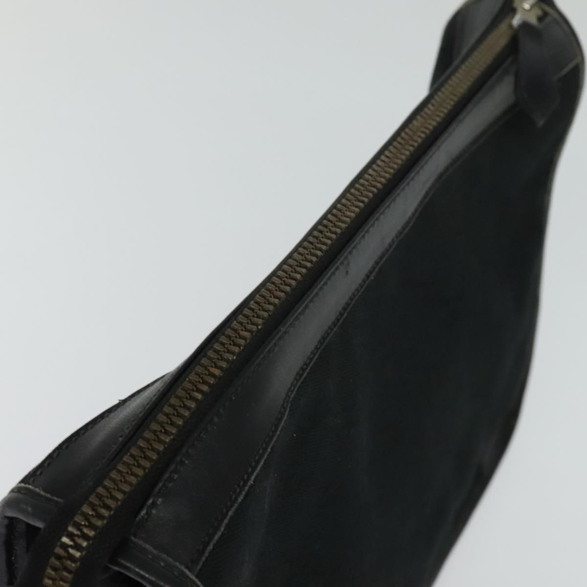 GUCCI GG Canvas Clutch Bag Black Gold Auth 119645