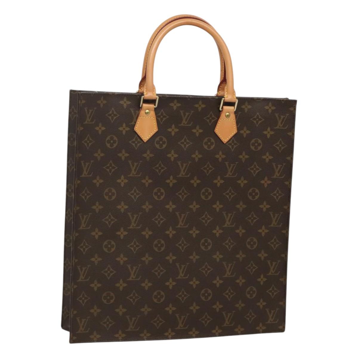 LOUIS VUITTON Monogram Sac Plat Hand Bag M51140 LV Auth 119655