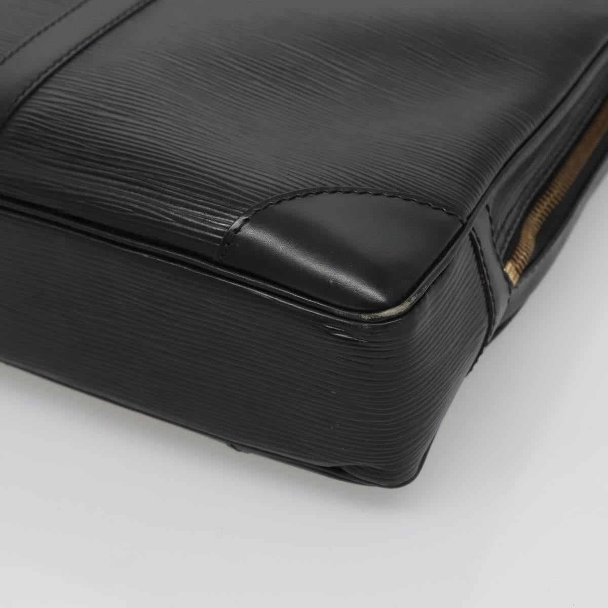 LOUIS VUITTON Epi Porte Documents Voyage Business Bag Black M54472 Auth 119666
