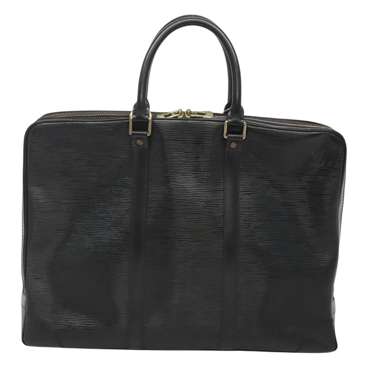 LOUIS VUITTON Epi Porte Documents Voyage Business Bag Black M54472 Auth 119666