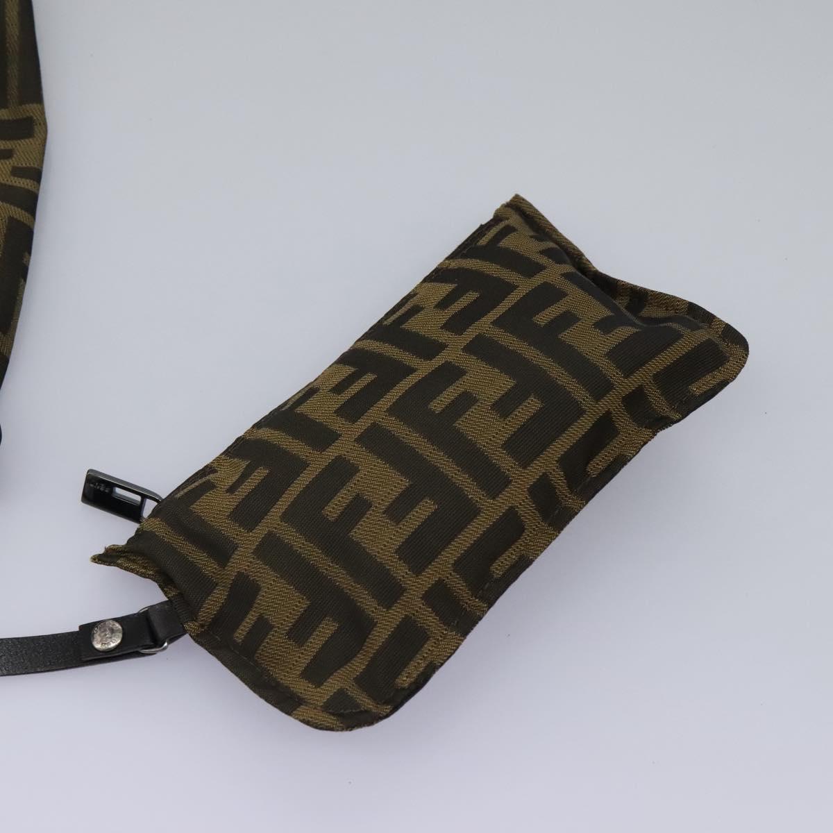 FENDI Zucca Canvas Hand Bag Khaki Auth 119690