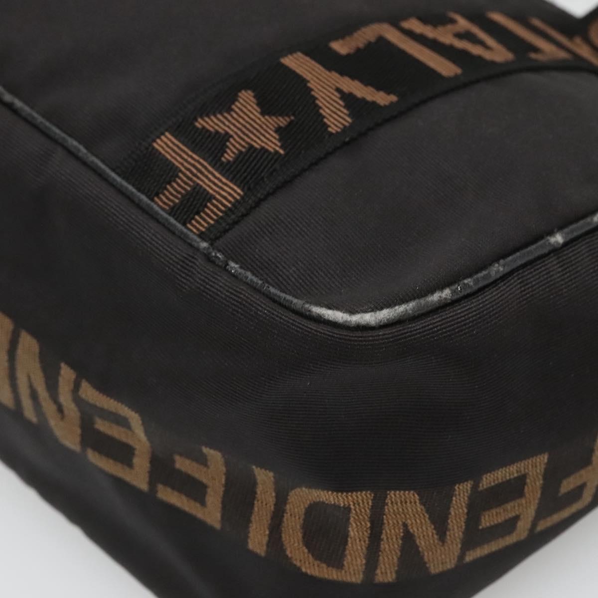 FENDI Zucca Canvas Tote Bag Black Silver Auth 119700