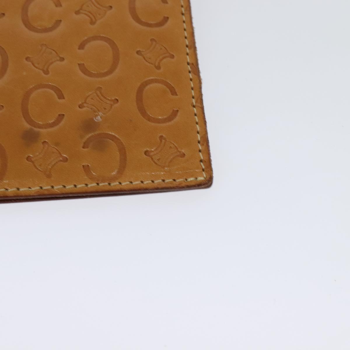 CELINE C Macadam Canvas Shoulder Bag Leather Brown gold Auth 119706