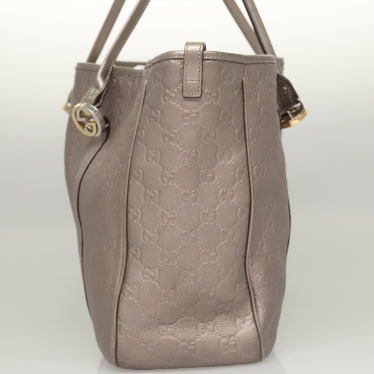 GUCCI GG Canvas Guccissima GG Twins Bag Leather Purple Silver 232956 Auth 119708