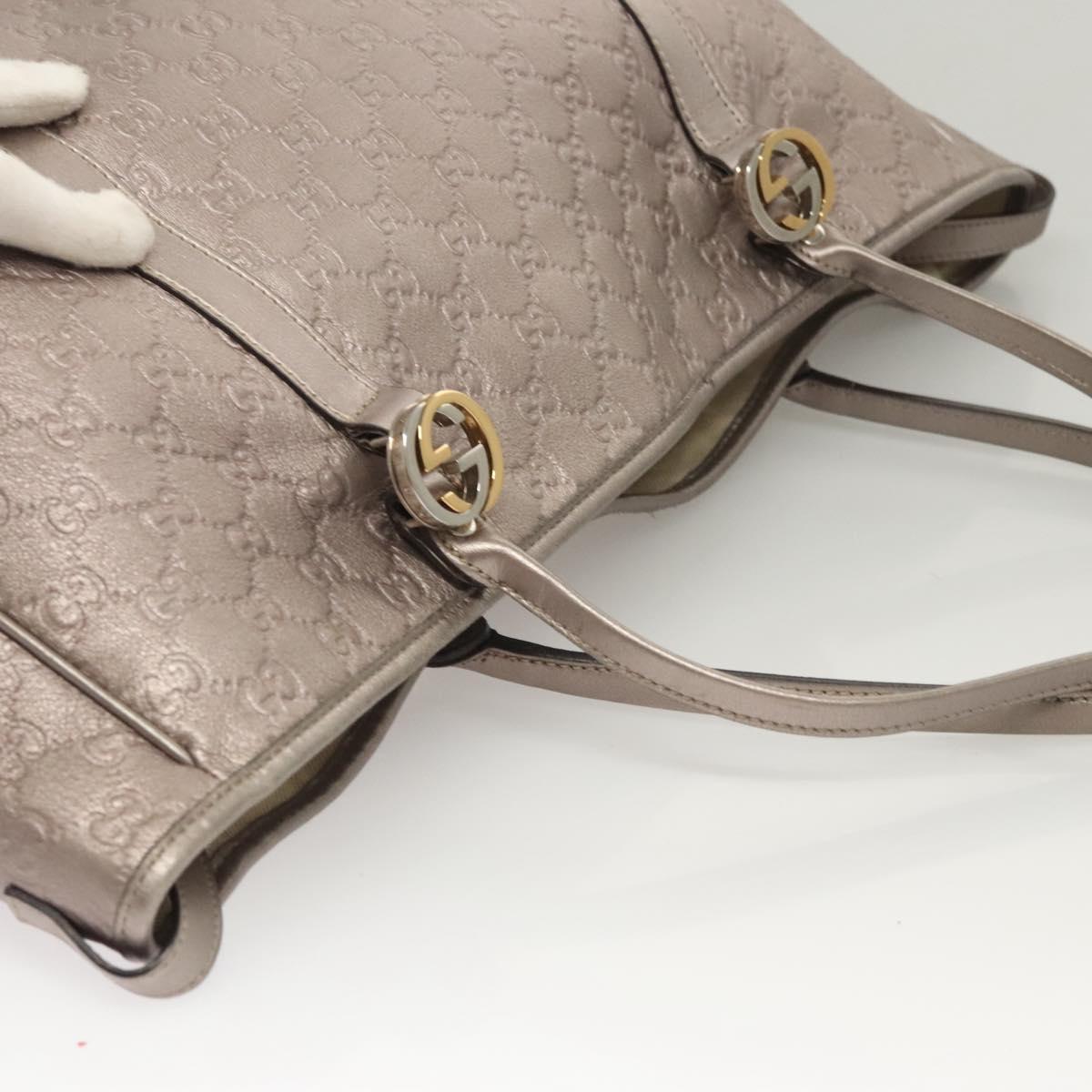 GUCCI GG Canvas Guccissima GG Twins Bag Leather Purple Silver 232956 Auth 119708