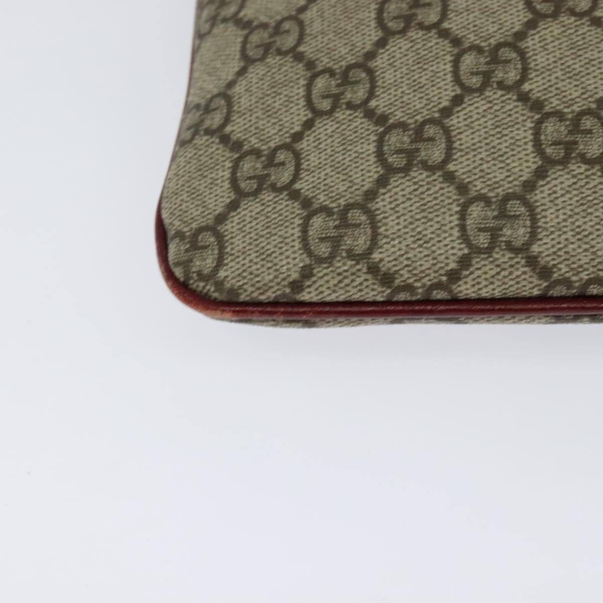 GUCCI GG Supreme Hand Bag PVC Beige Silver 117551 Auth 119722